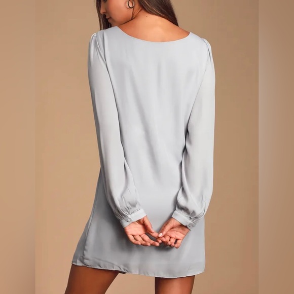 Lulu's Light Gray Long Sleeve Dress - Picture 2 of 2